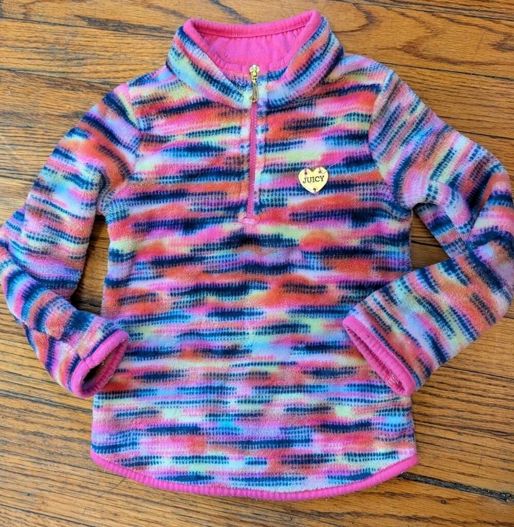 Juicy Couture Fleece Sweatshirt Toddler Girls 3T Pink Multicolor
